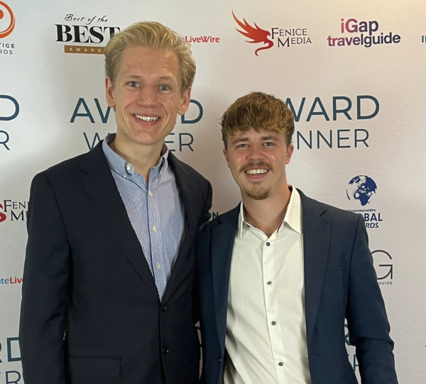 Harry Godfrey and Joe Clark, co-founders of The Degree Gap, at the Prestige Awards